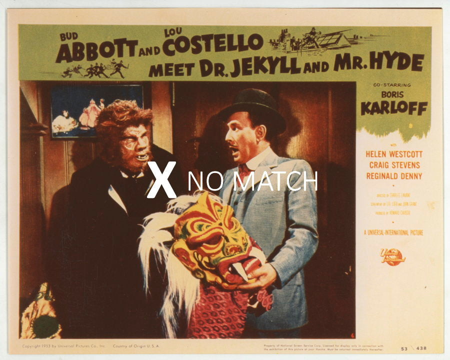 Abbott and Costello 1953 film lobby card reproduction from 1953